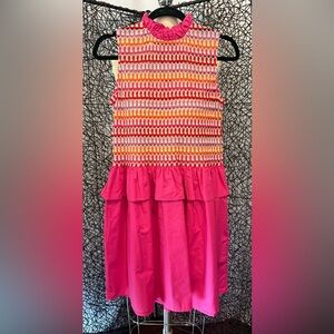 Vibrant Pink and Orange Women's Dress